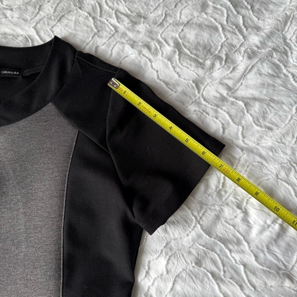 Harlowe & Graham Black Sheath Midi Dress Zipper Short Sleep - Picture 4 of 8